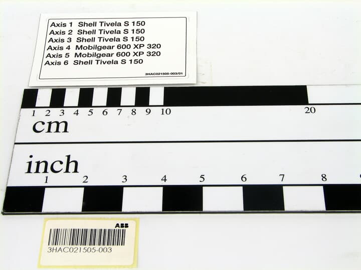 ABB配件Label IRB 6620, 6660 原廠型號3HAC021505-003 ABB配件官方質保 - ABB機器人配件大全